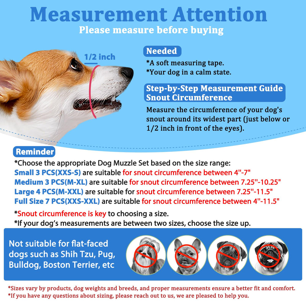 LUCKYPAW size range comparison highlighting fit for multiple breeds