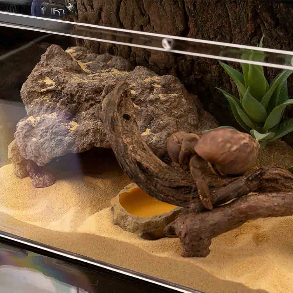 LUCOSIU rock cave hide interior shows spacious room for small to mid-sized reptiles.