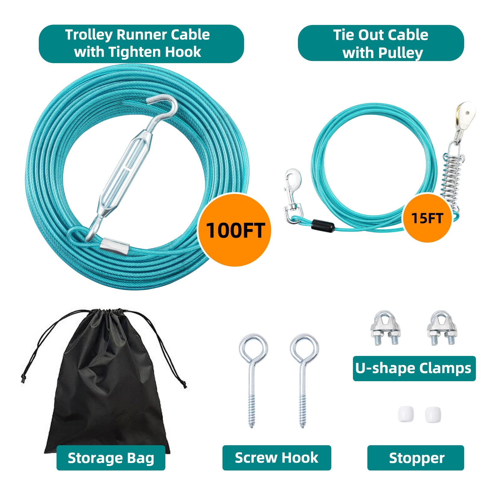 LUFFWELL 15ft tie-out cable demonstrates controlled play area