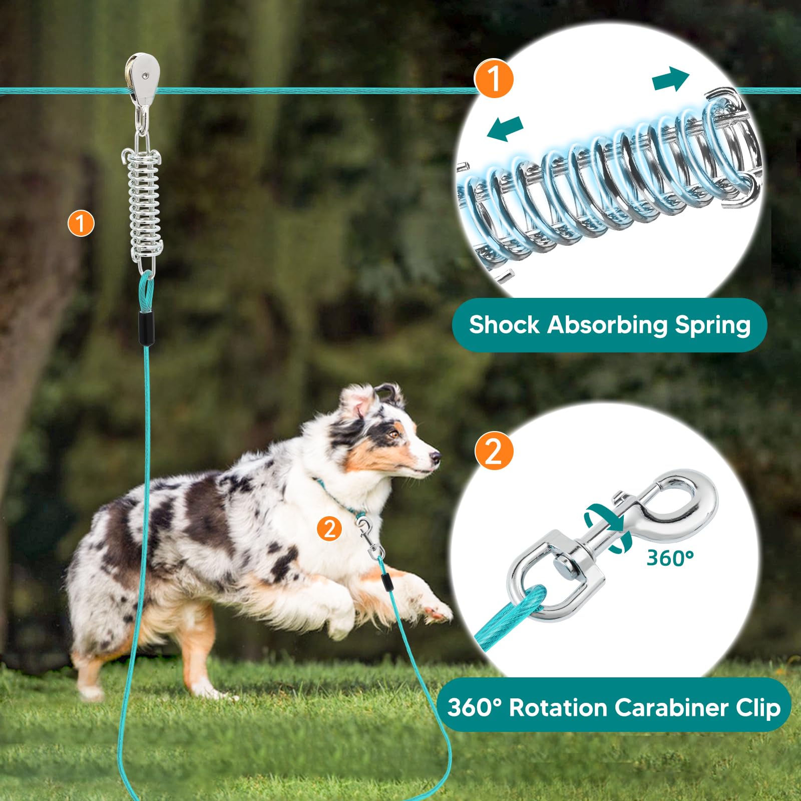 LUFFWELL 360° swivel clip prevents tangles during runs