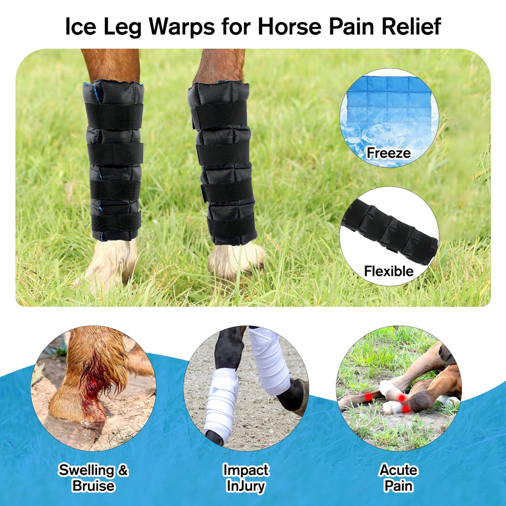 LUFFWELL leg wrap in use with cooling pack for post-exercise care.