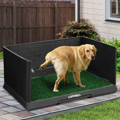 LUFFWELL dog grass pad with tray and drawer for indoor potty