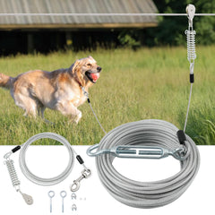 LUFFWELL main cable 100ft enabling safe yard roaming for large dogs.