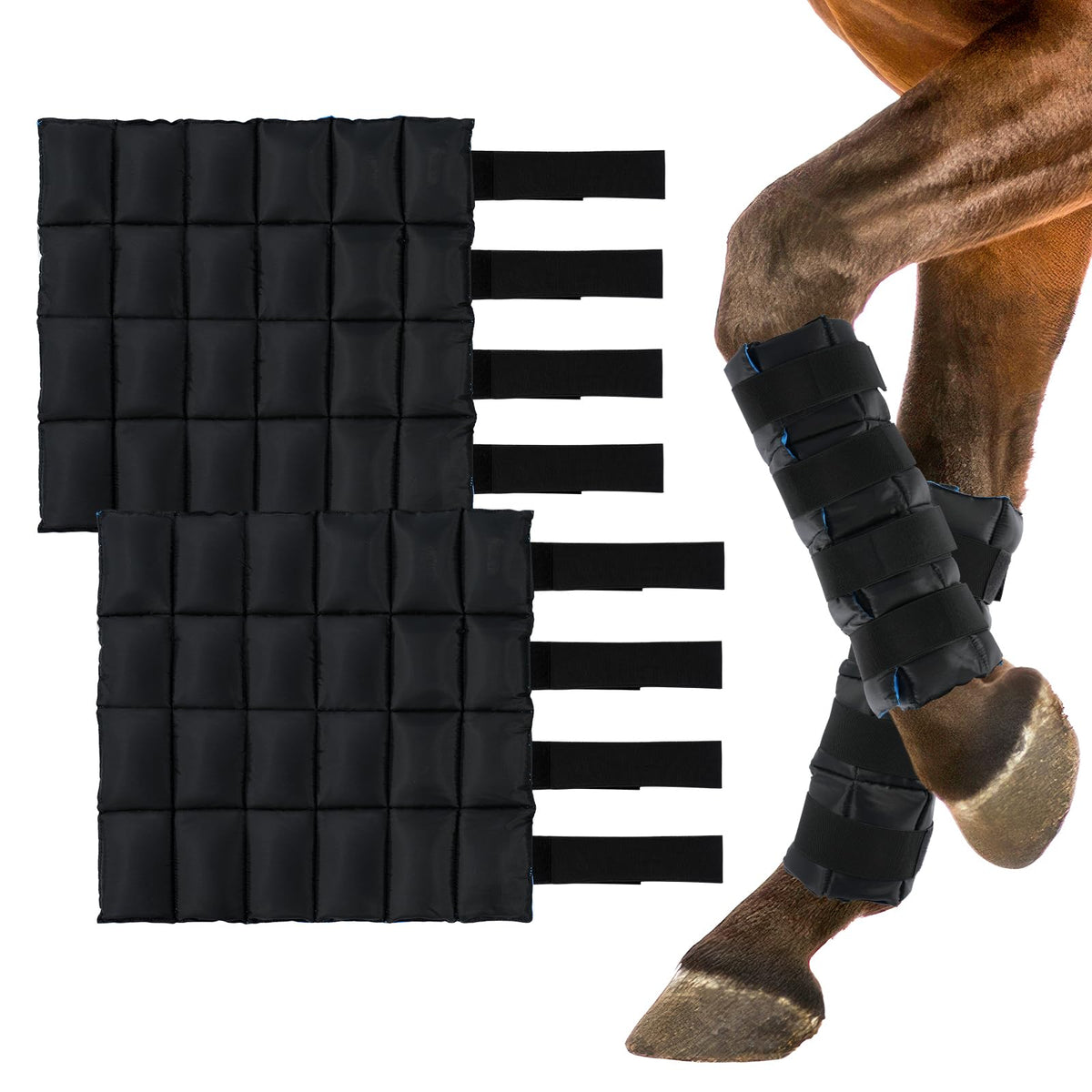 LUFFWELL horse ice leg wraps two-pack for leg cooling and warmth.