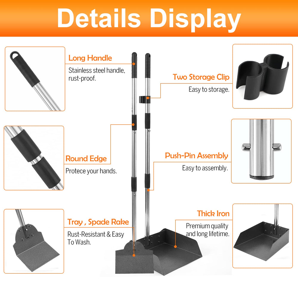 LUFFWELL Pooper Scooper adjustable handle enables comfortable standing use