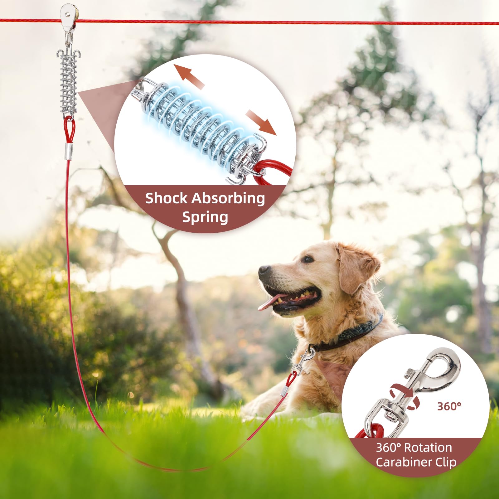 LUFFWELL shock-absorbing spring on short chain cushions movements and protects the neck