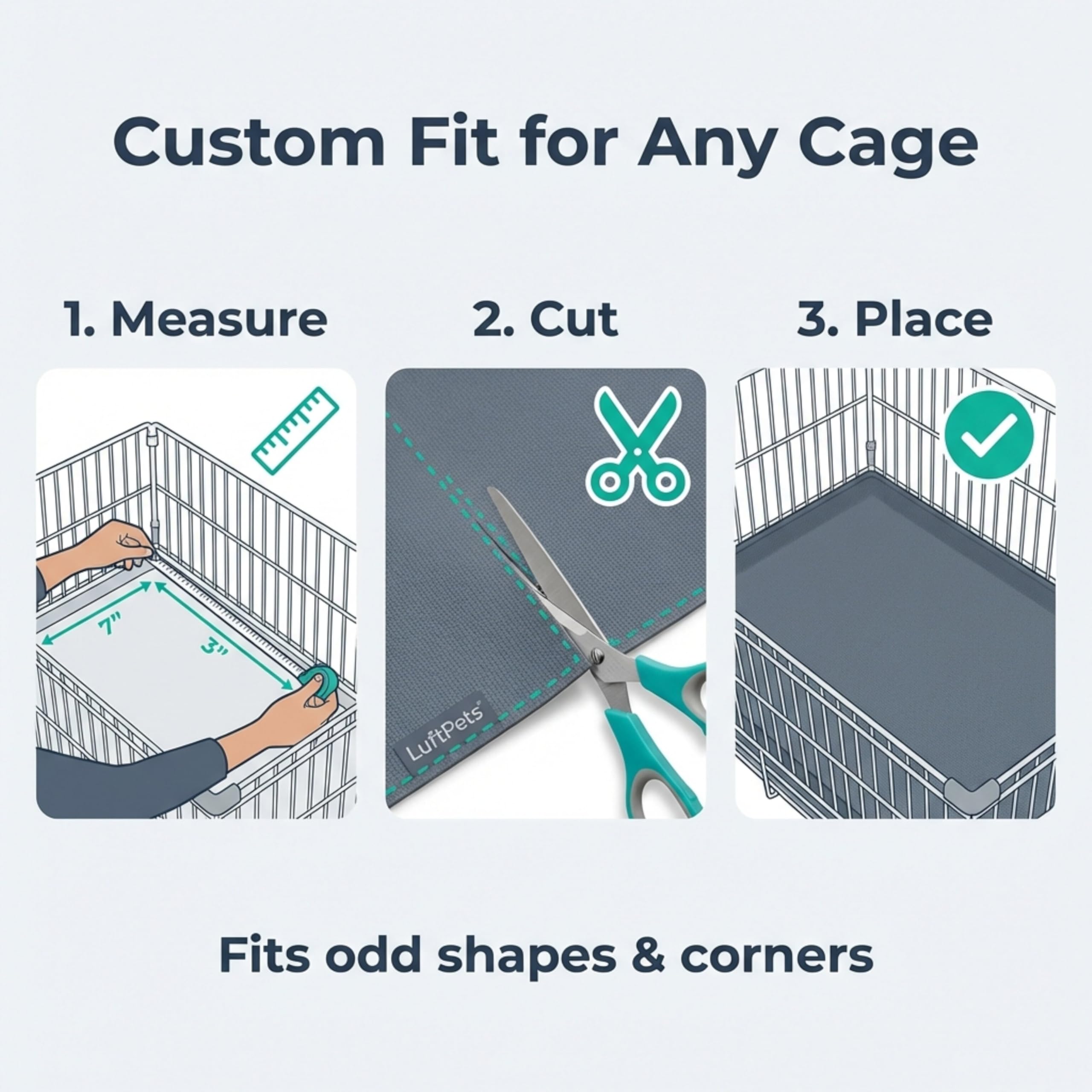 LUFTPETS EVA material close-up emphasizes durability for long-lasting cage protection