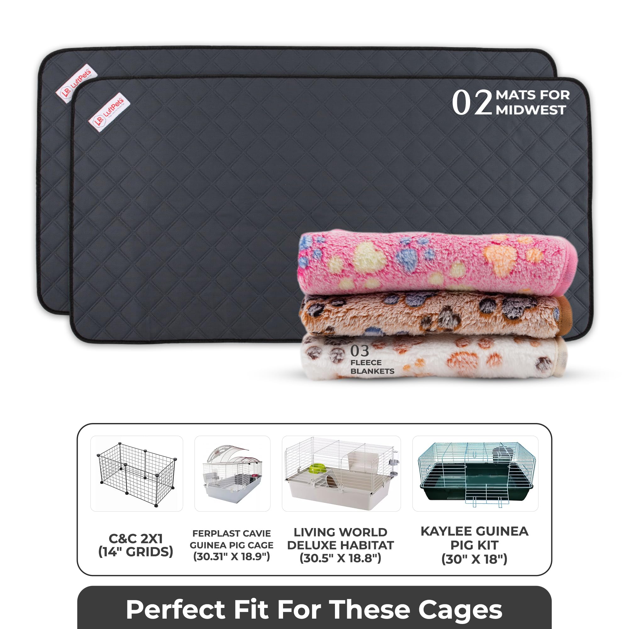 LUFTPETS waterproof cage liner protects surfaces and reduces leaks during playtime