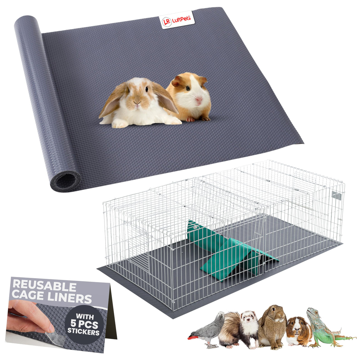 LUFTPETS waterproof guinea pig cage liner roll keeps habitats dry and hygienic