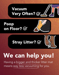 Lukamoo Cute Cat Litter Mat beside the litter box catches litter.