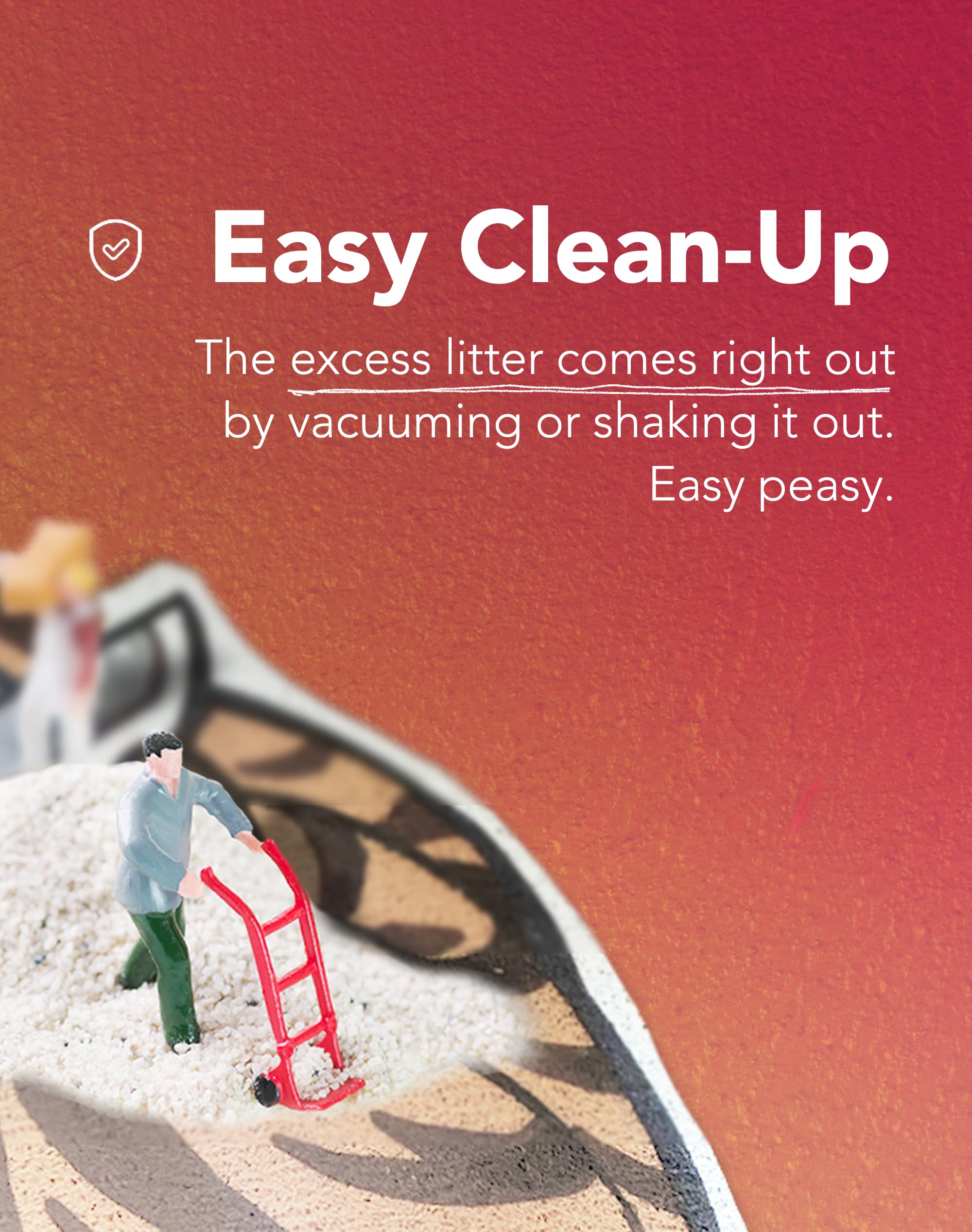 Lukamoo Cute Cat Litter Mat easy-clean surface for quick maintenance.