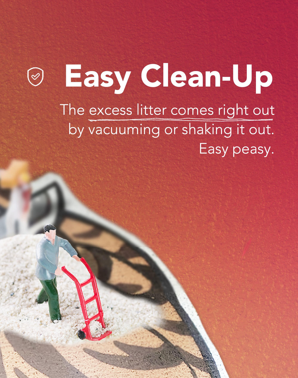 Lukamoo Cute Cat Litter Mat easy-clean surface for quick maintenance.