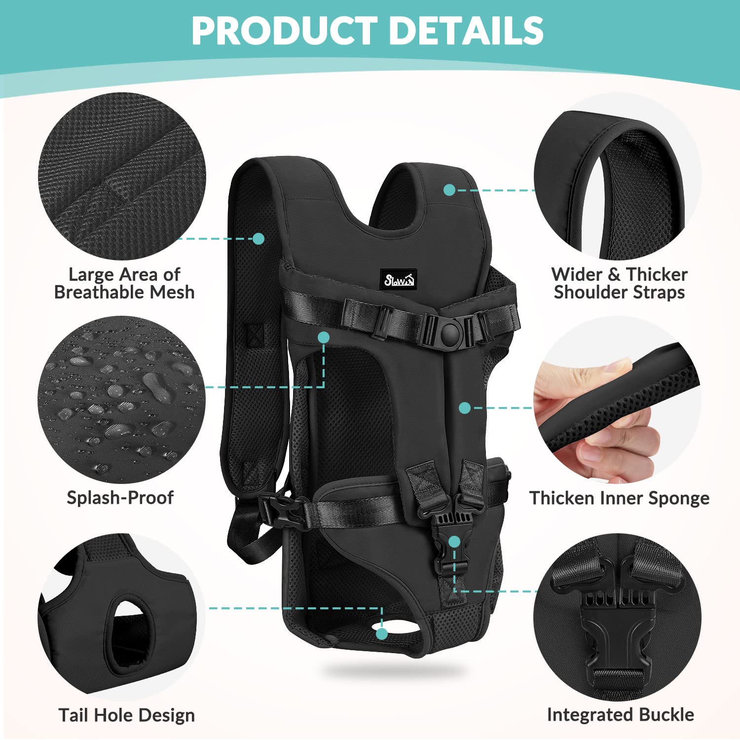 Lukovee dog carrier with adjustable straps and foam padding for comfort.