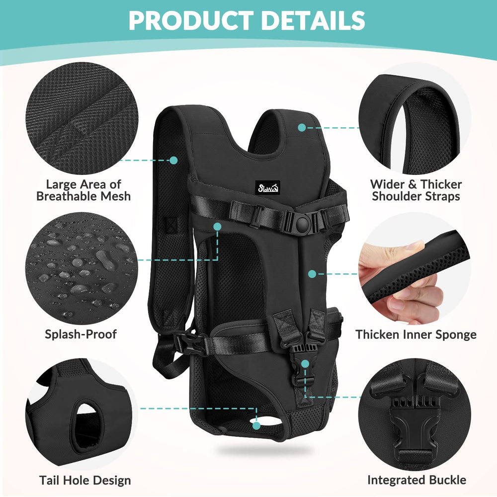 Lukovee dog carrier with adjustable straps and foam padding for comfort.