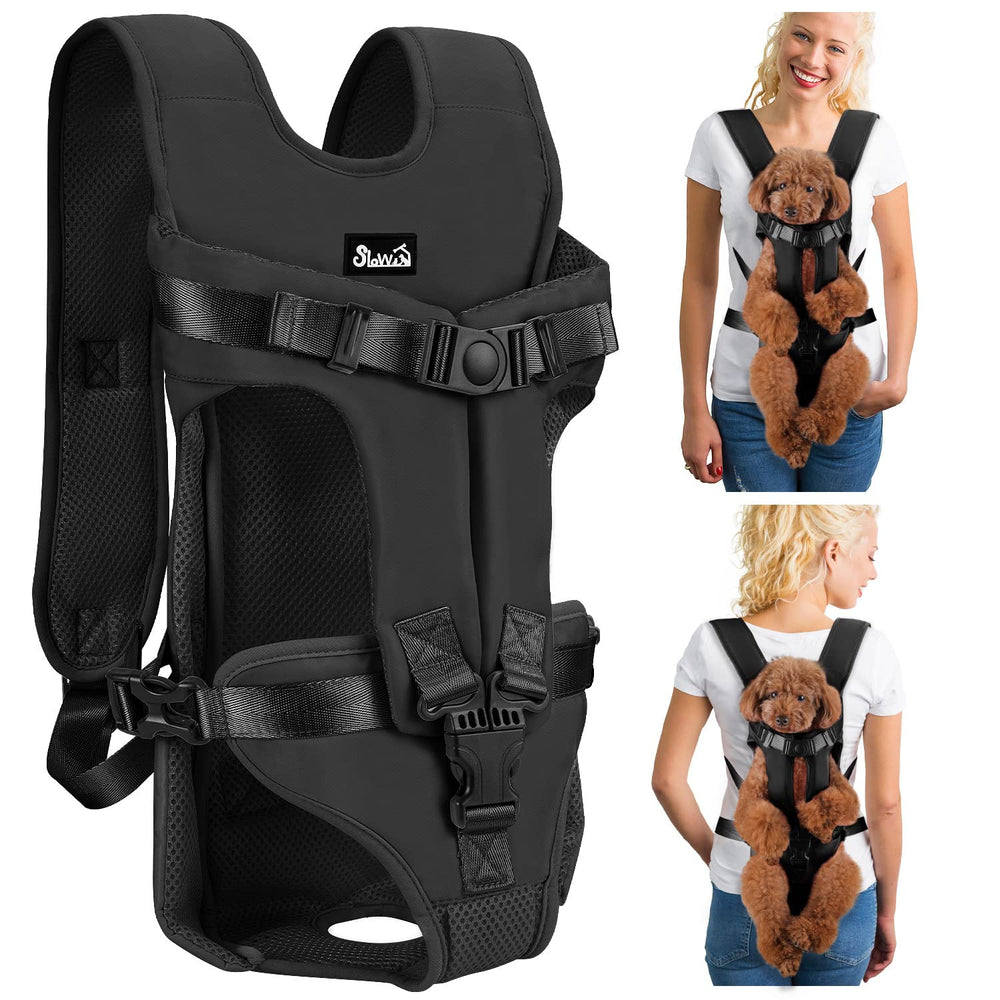 Lukovee dog backpack front carrier with breathable mesh for ventilation.