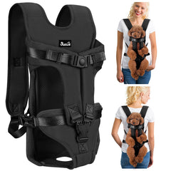 Lukovee dog backpack front carrier with breathable mesh for ventilation.