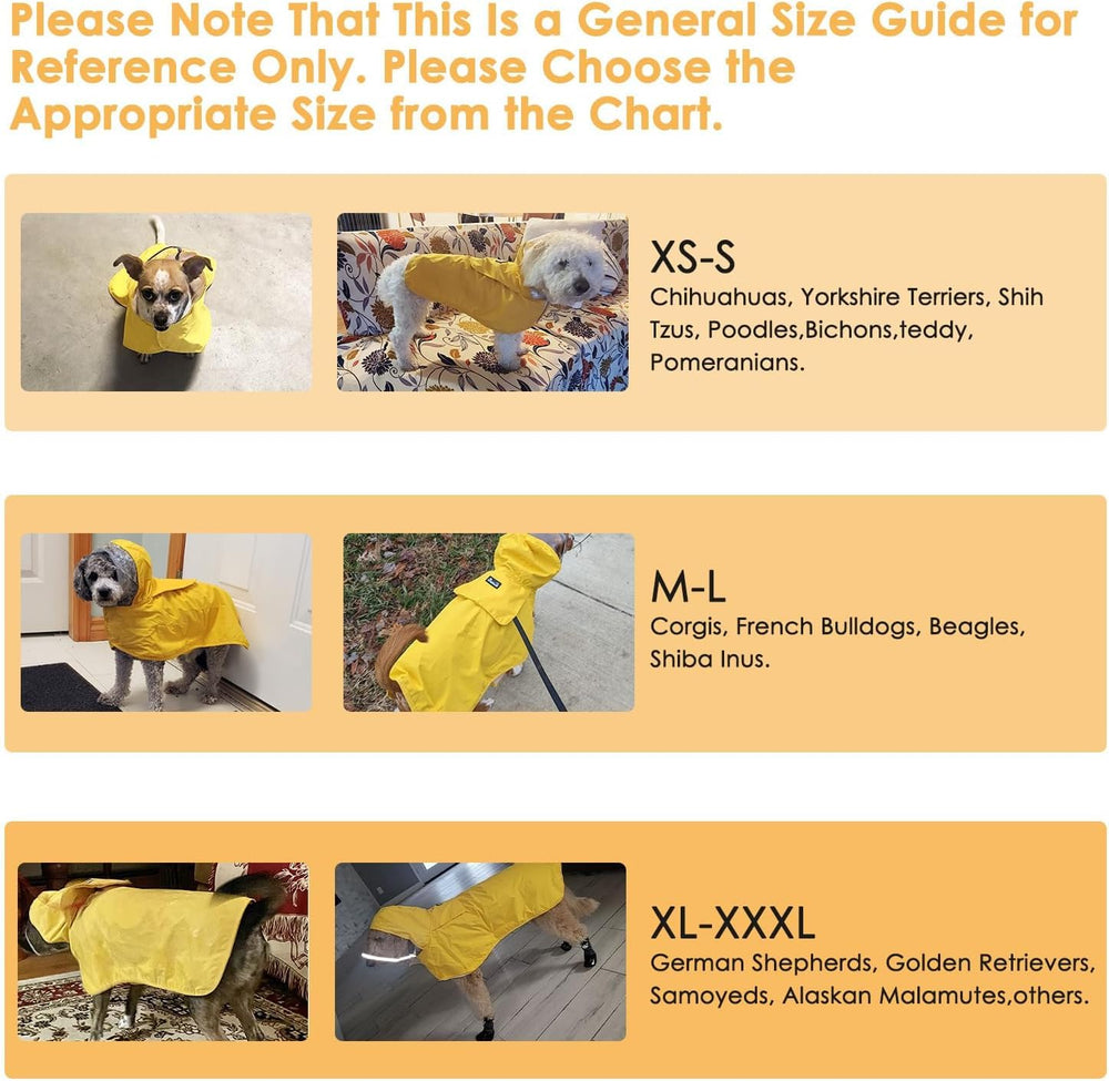 Lukovee durable yellow raincoat suits daily dog adventures.