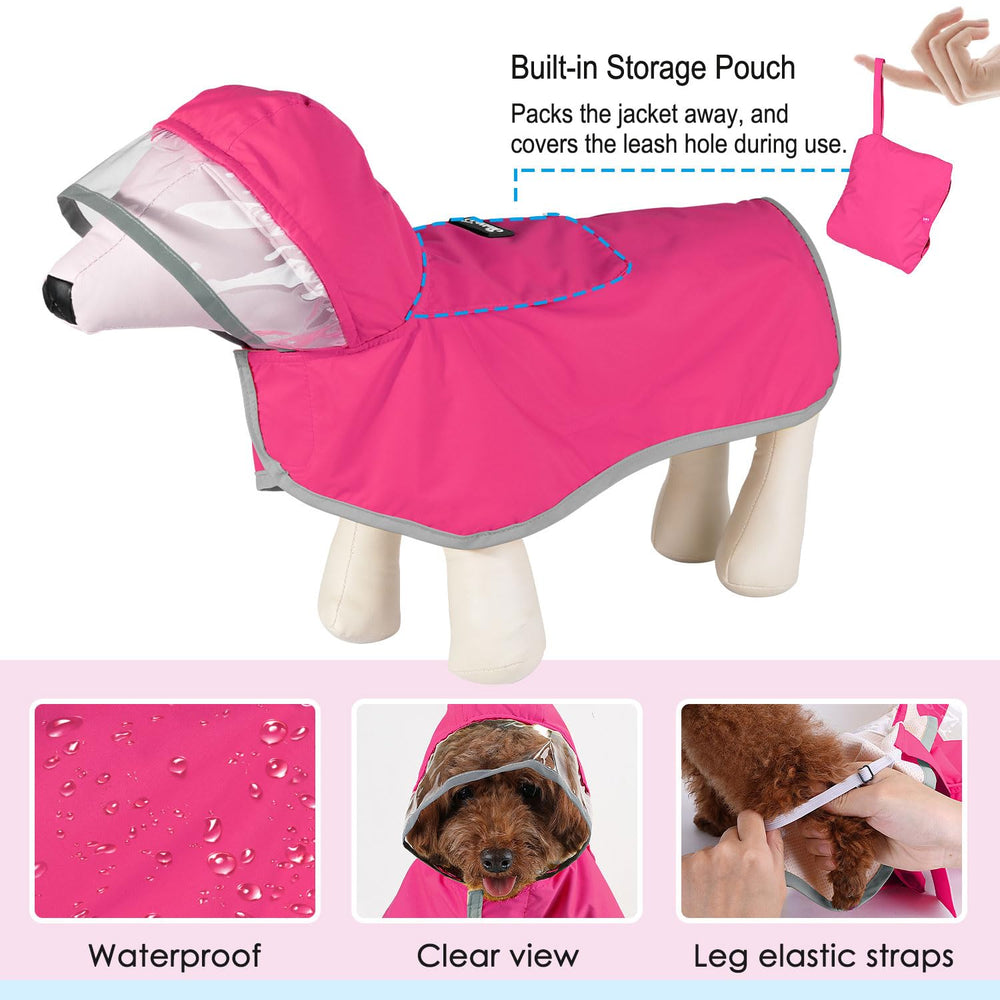 Lukovee raincoat pocket design for folding and easy leash access