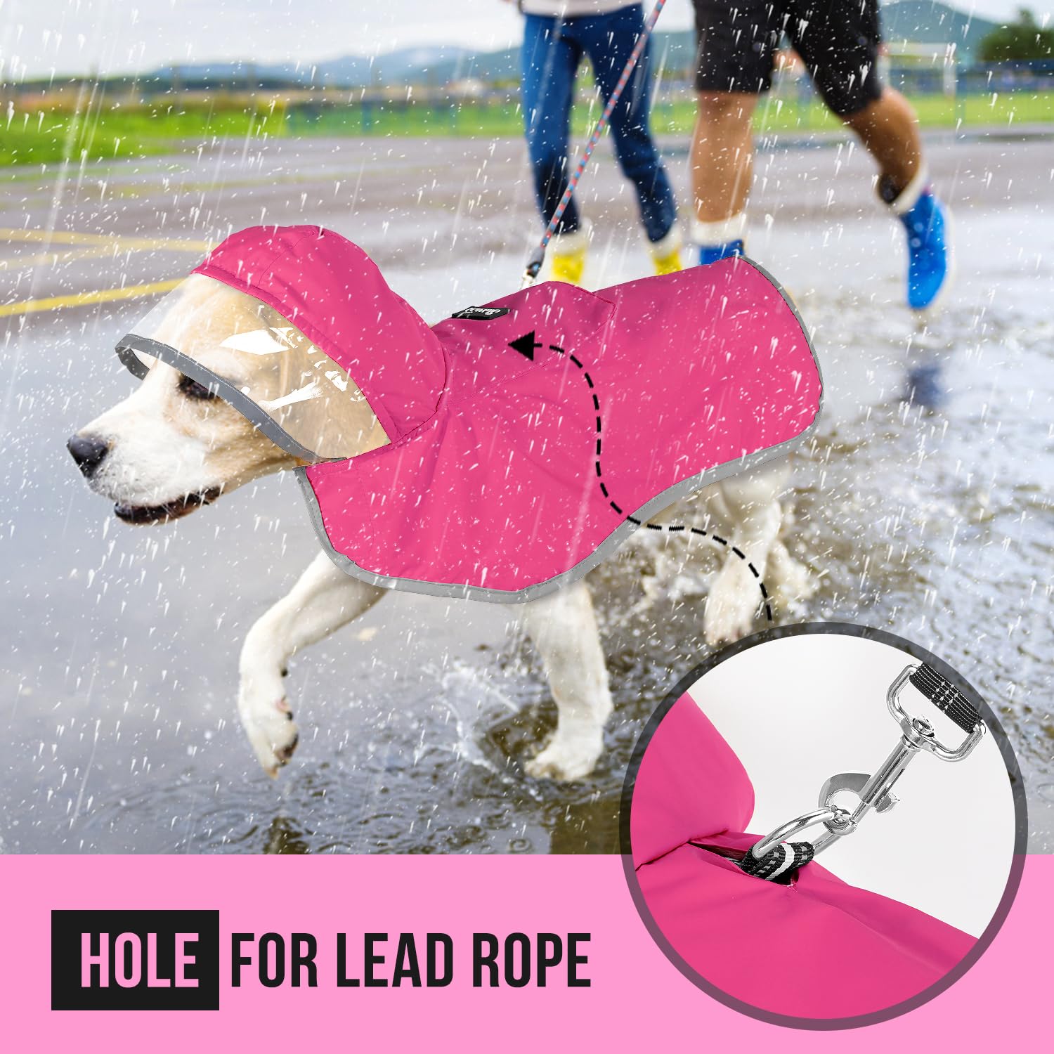 Lukovee raincoat with reflective brim for better safety in low light