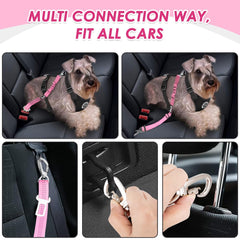 Lukovee dog seat belt side view highlights 2-in-1 versatility for different vehicles