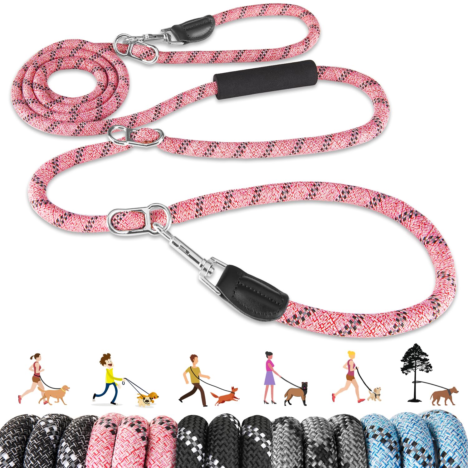 Lukovee hands-free leash 10ft in use for secure, hands-free walks.