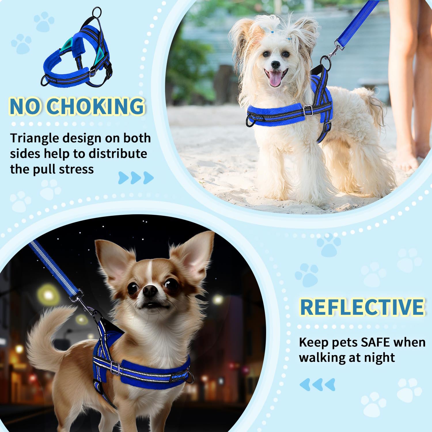 Head-through design on Lukovee harness for easy wear and removal.