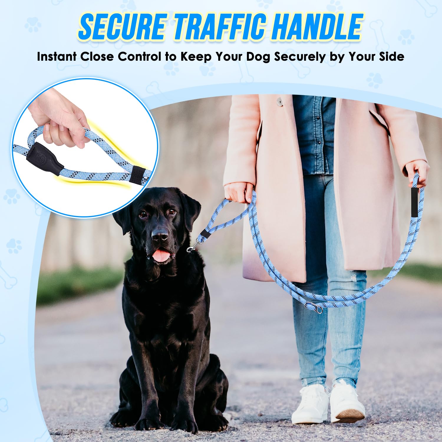 Lukovee heavy-duty nylon leash highlights durability for large and medium dogs.