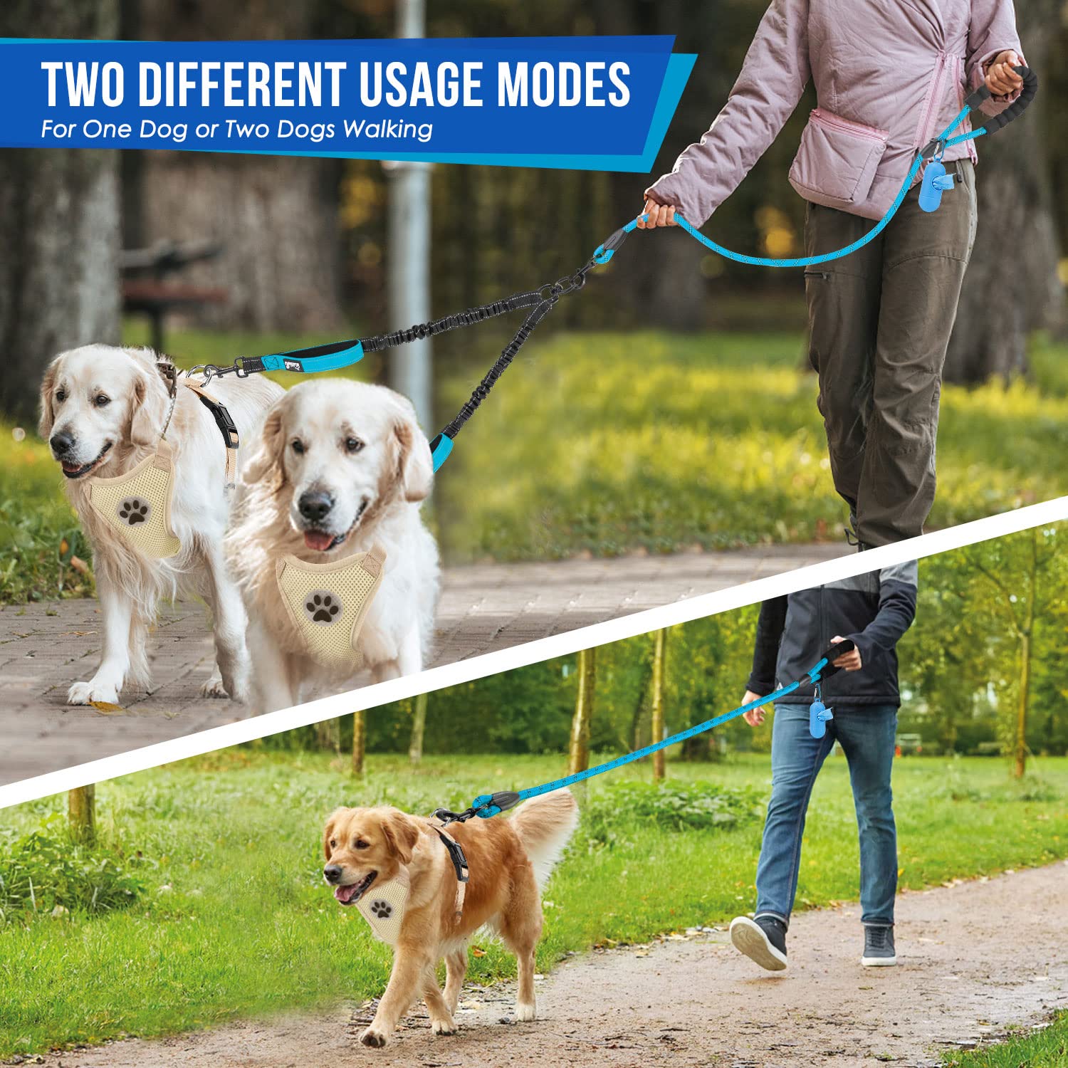 Lukovee main rope length offers flexible movement during walks