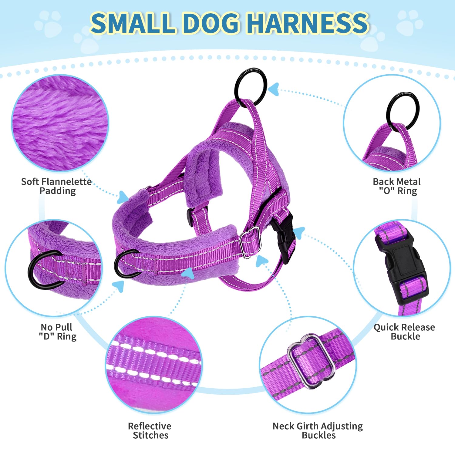 Lukovee neck and chest adjustable harness for secure fit