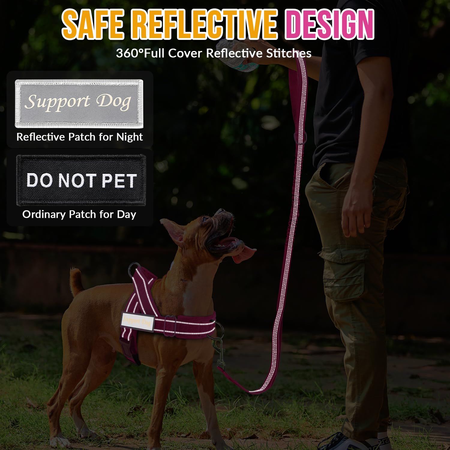 Lukovee Leash center handle for better control in crowds.