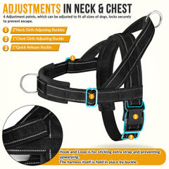 Lukovee No Pull Harness soft padding protects skin and comfort