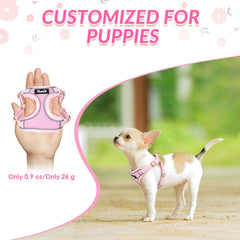 Lukovee No Pull Puppy Harness pink XXS side view highlights breathable fabric