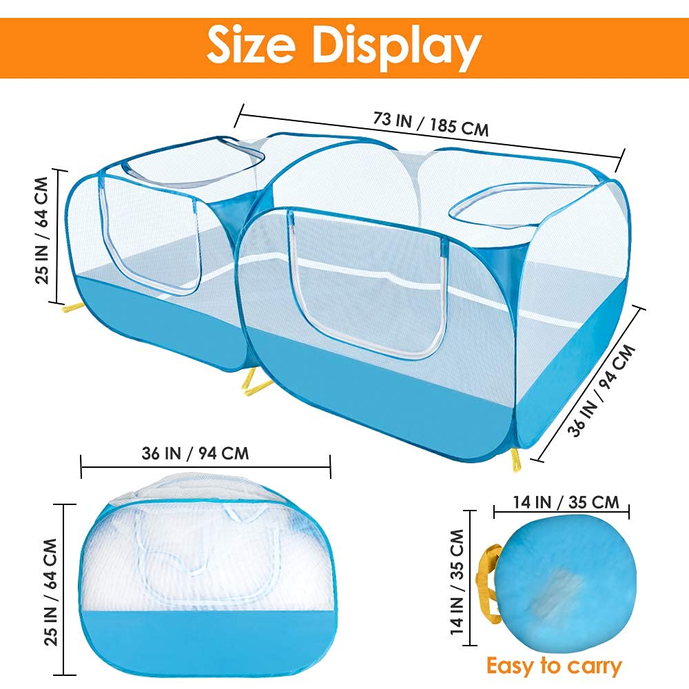 Lukovee playpen suitable for both outdoor and indoor use in any yard.