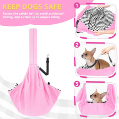Lukovee Pet Sling adjustable length strap for different heights and outfits.