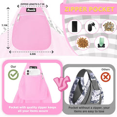 Lukovee Pet Sling front pocket for treats, keys, and phone during walks.