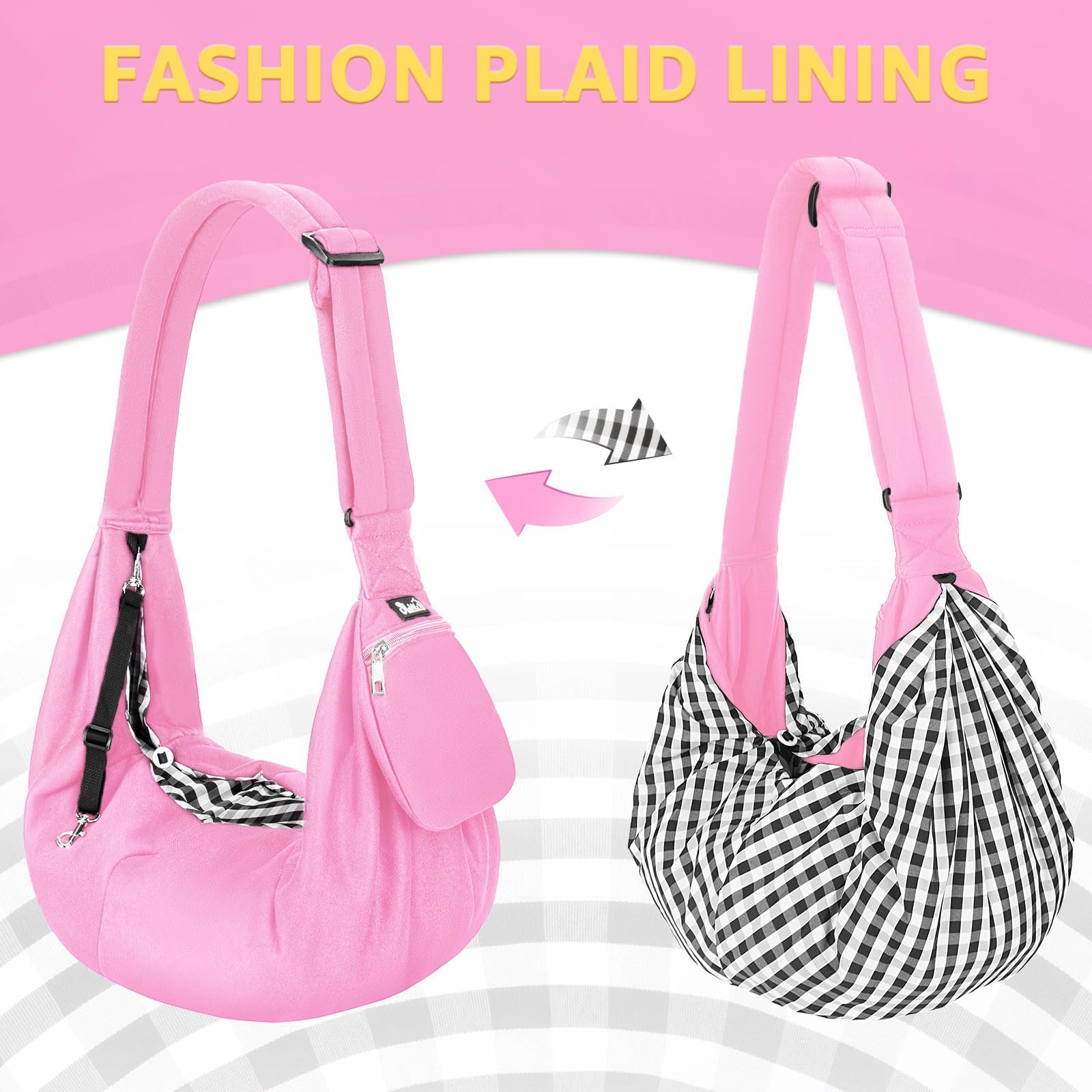 Lukovee Pet Sling ideal for pets under 7 lbs with optional bottom support.