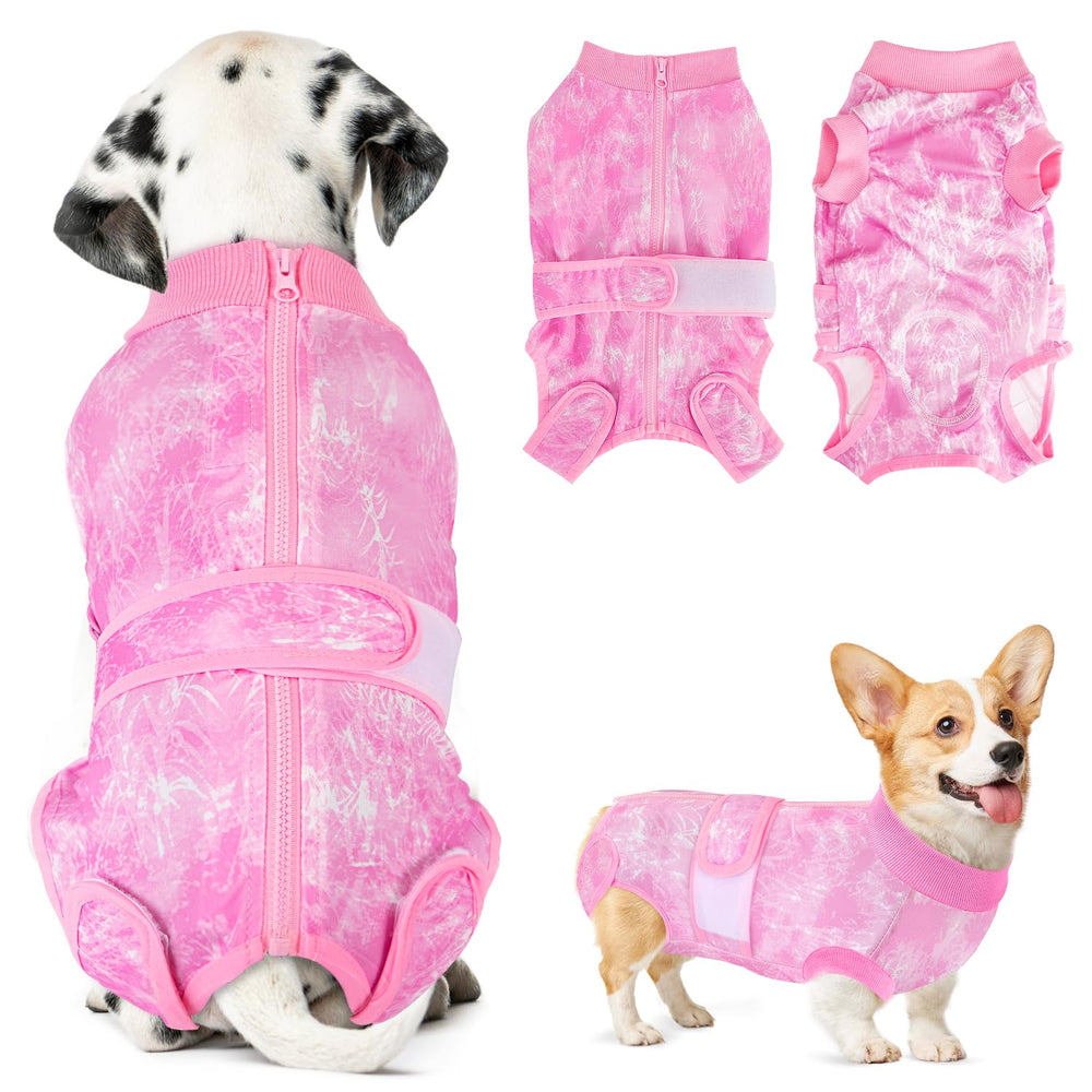 Lukovee recovery suit for dogs with zipper back for easy wearing