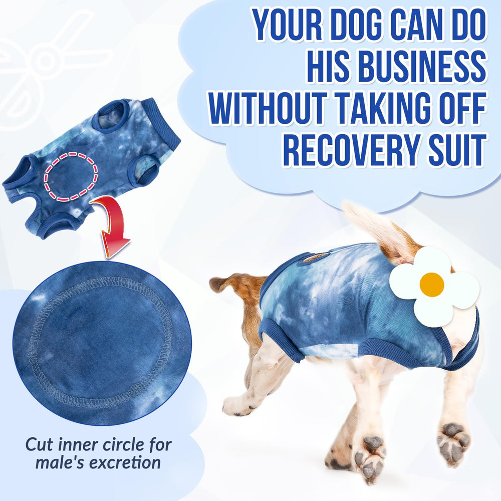 Lukovee dog onesie prevents licking and scratching of wounds during recovery.