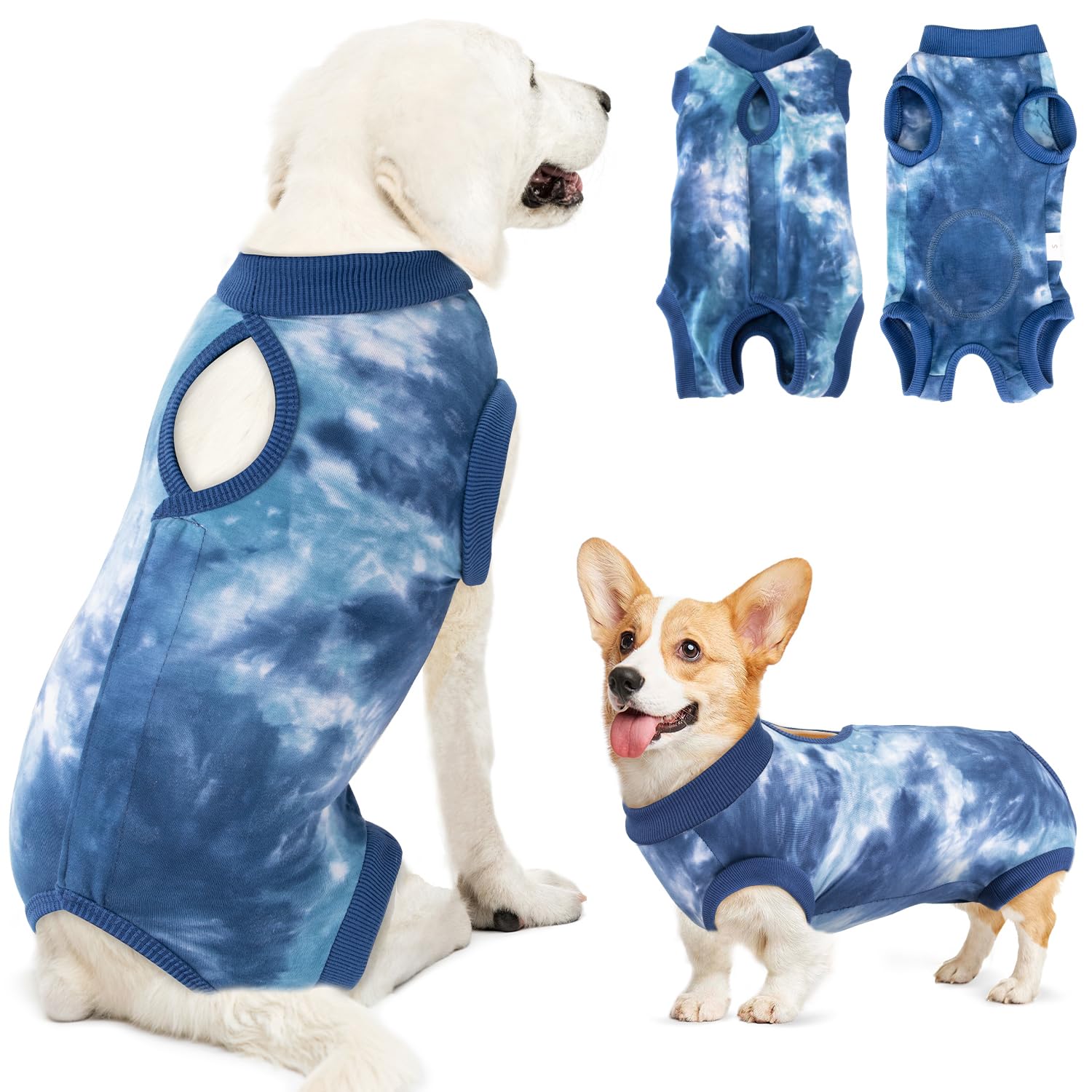 Lukovee Recovery Suit for Dogs with secure back closure for a comfortable fit.