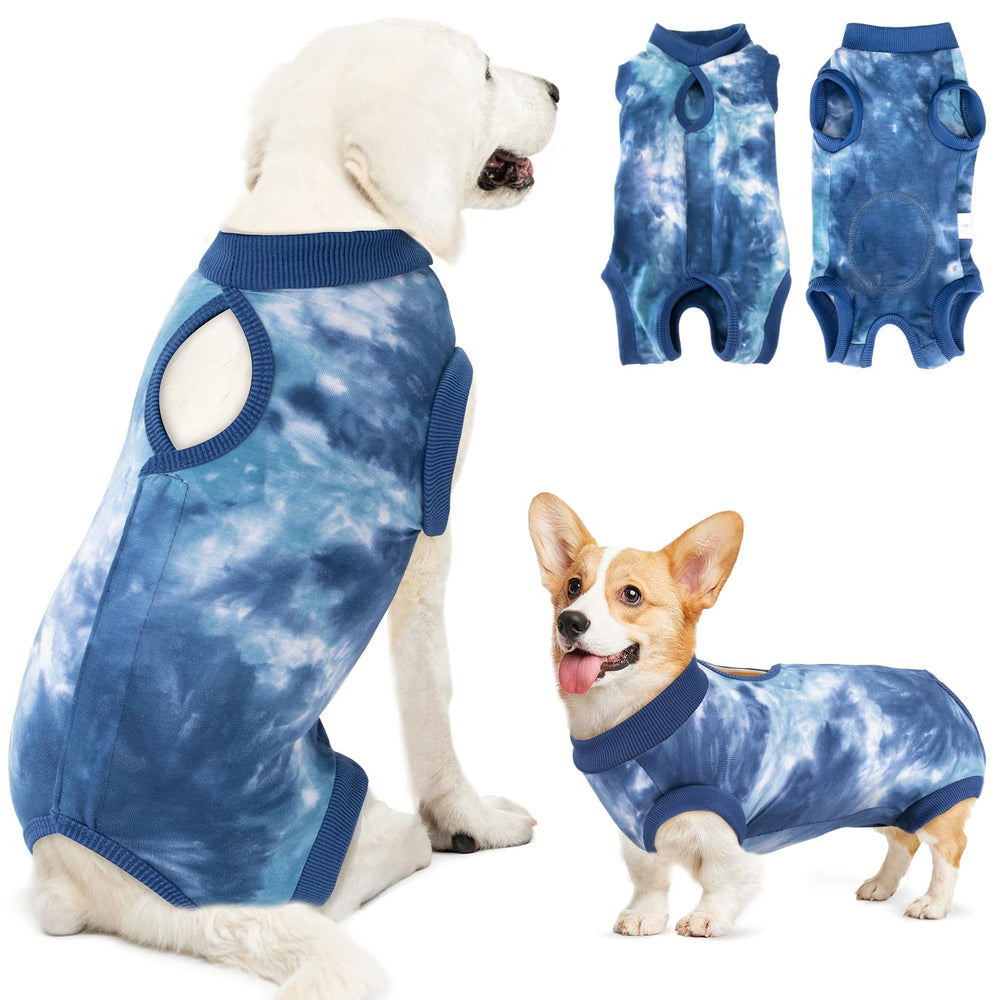 Lukovee Recovery Suit for Dogs with secure back closure for a comfortable fit.