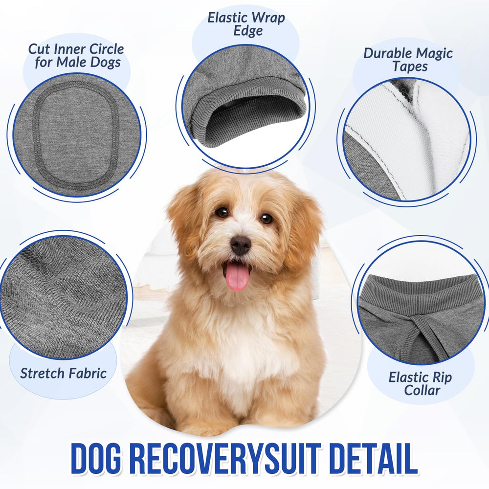 Lukovee recovery suit for dogs — side-adjustment features for flexible fit.