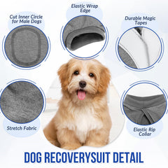 Lukovee recovery suit for dogs — side-adjustment features for flexible fit.