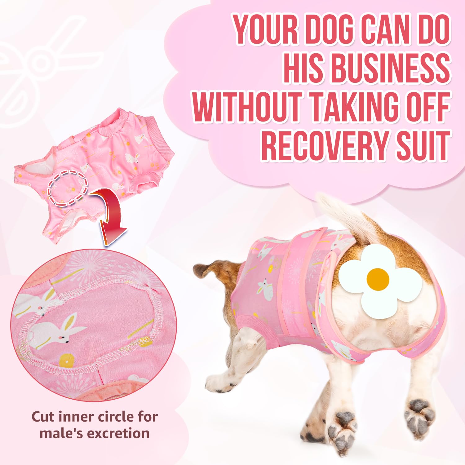 Lukovee Recovery Suit toilet-friendly back design allows bathroom breaks.