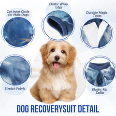 Lukovee dog recovery suit showing toilet-friendly design for easy restroom access.