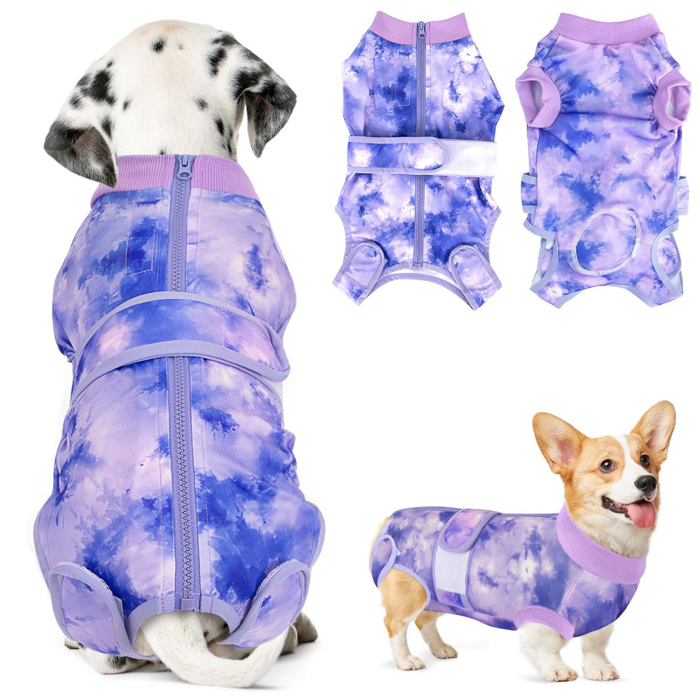 Lukovee Recovery Suit for dogs with back zipper for easy dressing and care