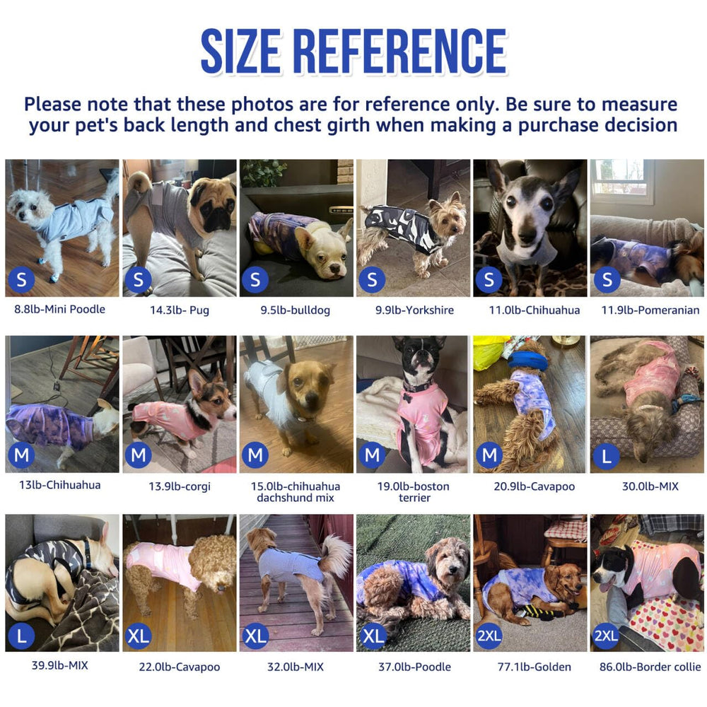 Lukovee post-surgery dog suit suitable for wound care and skin medication routines.