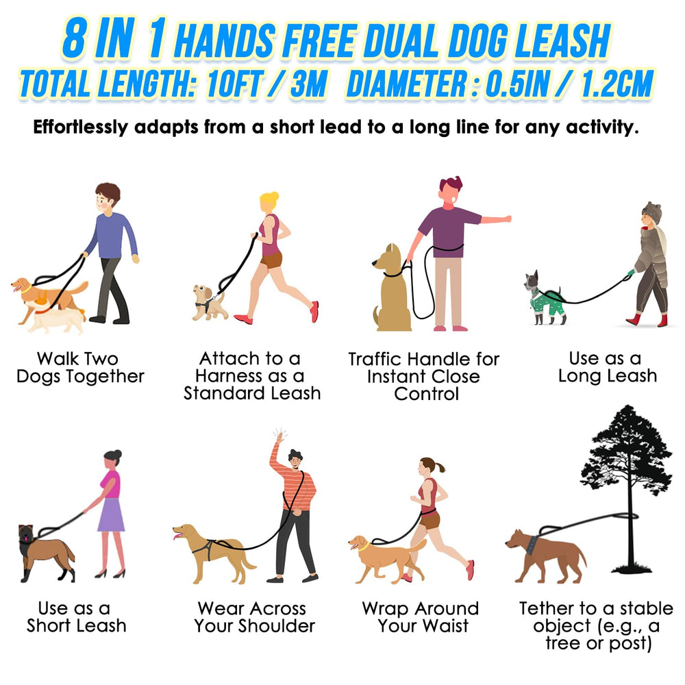 Lukovee reflective night walking leash improves visibility during evening strolls.