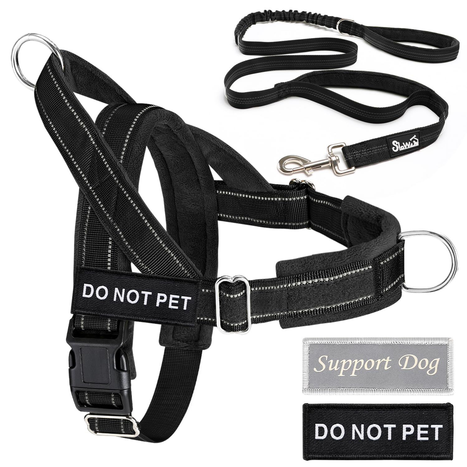 Lukovee reflective strips on harness and leash boost night safety.