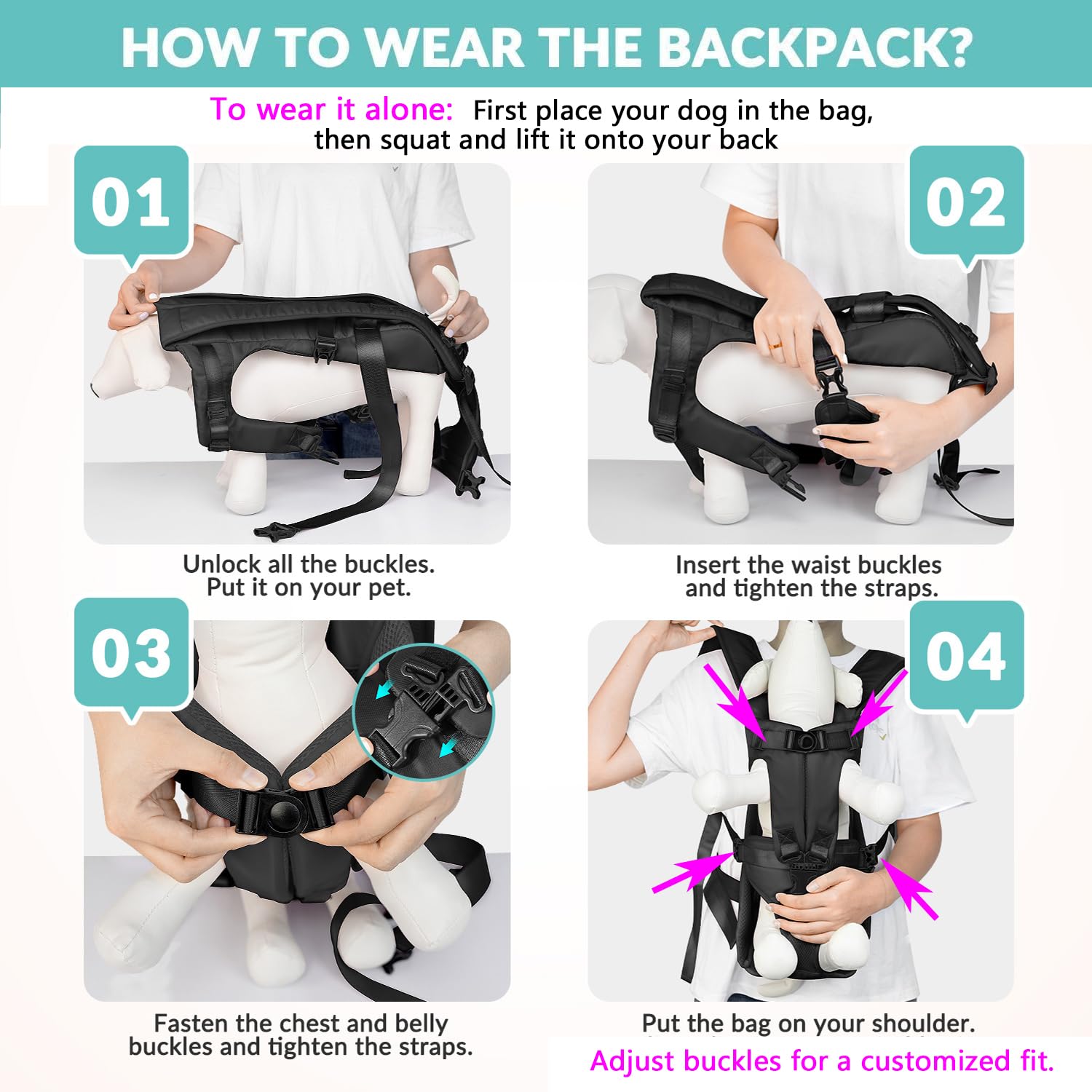 Lukovee size guide shows back length and chest girth measurements.