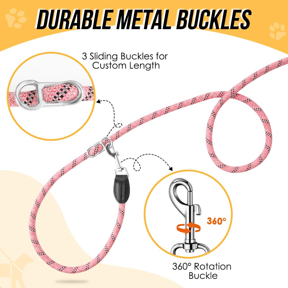 Lukovee sponge-handle leash delivers comfortable grip on extended walks.